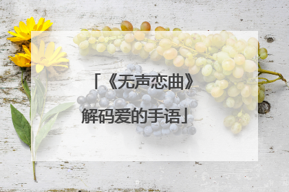 《无声恋曲》解码爱的手语