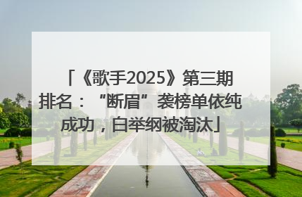 《歌手2025》第三期排名：“断眉”袭榜单依纯成功，白举纲被淘汰