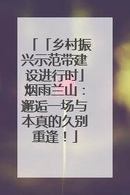 「乡村振兴示范带建设进行时」烟雨兰山：邂逅一场与本真的久别重逢！