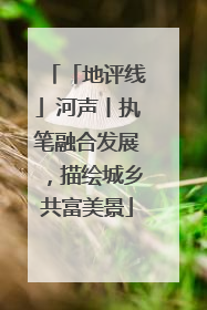 「地评线」河声丨执笔融合发展，描绘城乡共富美景