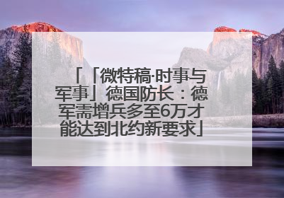 「微特稿·时事与军事」德国防长：德军需增兵多至6万才能达到北约新要求
