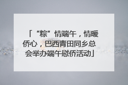 “粽”情端午，情暖侨心，巴西青田同乡总会举办端午慰侨活动