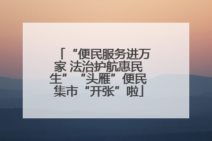 “便民服务进万家 法治护航惠民生”“头雁”便民集市“开张”啦