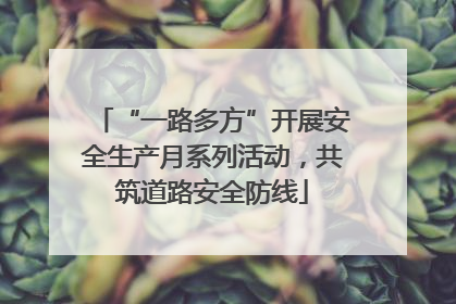 “一路多方”开展安全生产月系列活动，共筑道路安全防线