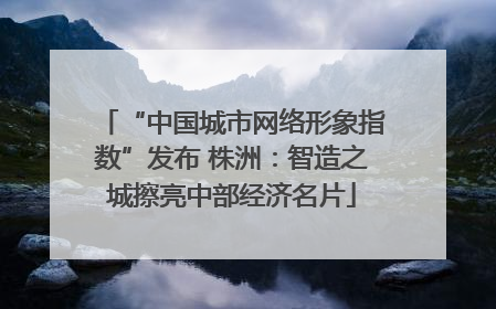 “中国城市网络形象指数”发布 株洲：智造之城擦亮中部经济名片
