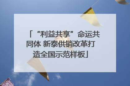 “利益共享”命运共同体 新泰供销改革打造全国示范样板