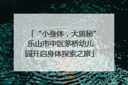 “小身体，大奥秘” 乐山市中区茅桥幼儿园开启身体探索之旅