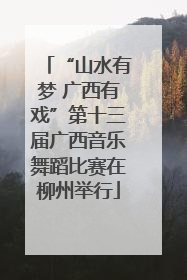 “山水有梦 广西有戏”第十三届广西音乐舞蹈比赛在柳州举行