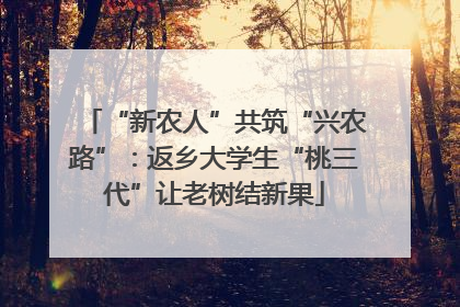 “新农人”共筑“兴农路”：返乡大学生“桃三代”让老树结新果