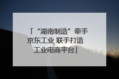 “湖南制造”牵手京东工业 联手打造工业电商平台