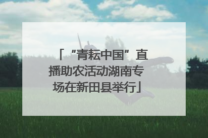 “青耘中国”直播助农活动湖南专场在新田县举行