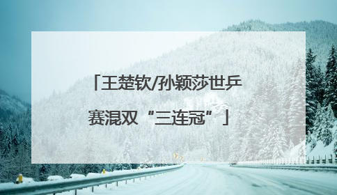 王楚钦/孙颖莎世乒赛混双“三连冠”