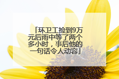环卫工捡到9万元后雨中等了两个多小时，事后他的一句话令人动容
