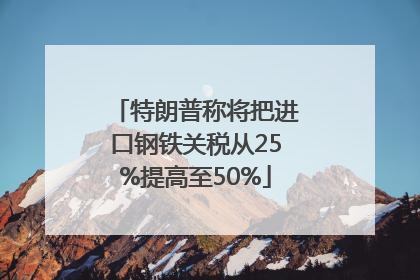 特朗普称将把进口钢铁关税从25%提高至50%