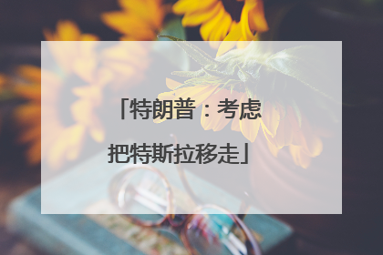 特朗普：考虑把特斯拉移走
