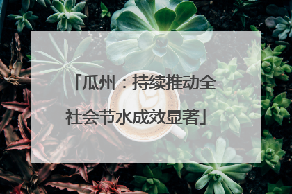 瓜州：持续推动全社会节水成效显著