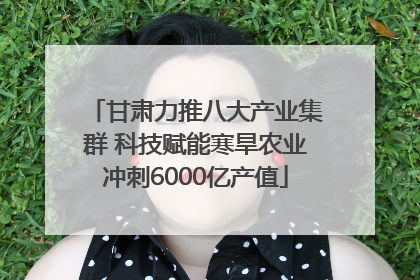 甘肃力推八大产业集群 科技赋能寒旱农业冲刺6000亿产值