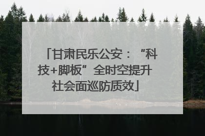 甘肃民乐公安：“科技+脚板”全时空提升社会面巡防质效