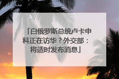 白俄罗斯总统卢卡申科正在访华？外交部：将适时发布消息