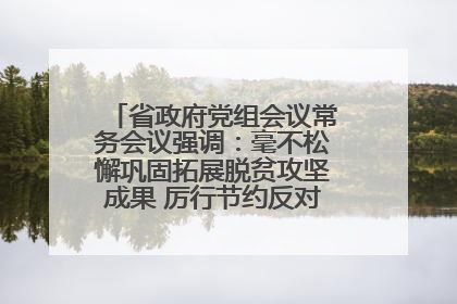省政府党组会议常务会议强调：毫不松懈巩固拓展脱贫攻坚成果 厉行节约反对浪费弘扬优良作风