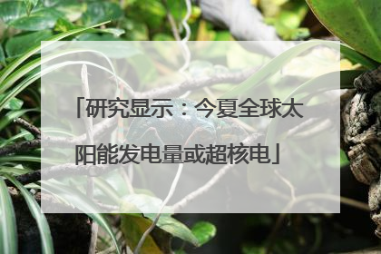 研究显示：今夏全球太阳能发电量或超核电