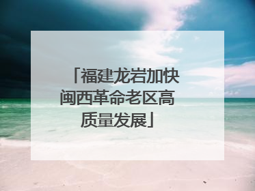 福建龙岩加快闽西革命老区高质量发展