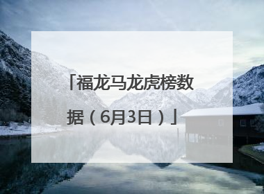福龙马龙虎榜数据（6月3日）