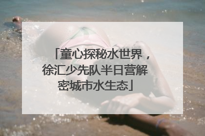 童心探秘水世界，徐汇少先队半日营解密城市水生态