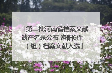 第二批河南省档案文献遗产名录公布 洛阳6件（组）档案文献入选