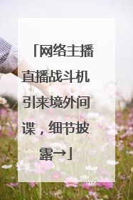 网络主播直播战斗机引来境外间谍，细节披露→