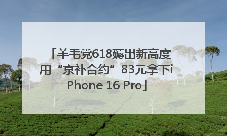 羊毛党618薅出新高度 用“京补合约”83元拿下iPhone 16 Pro