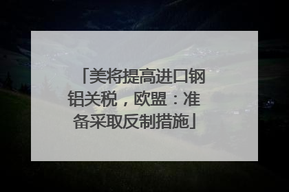 美将提高进口钢铝关税，欧盟：准备采取反制措施