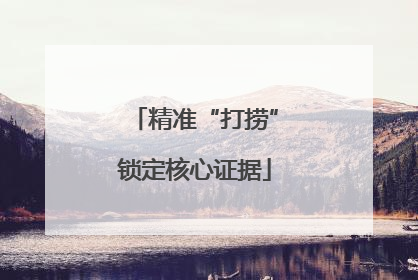 精准“打捞”锁定核心证据