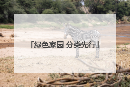 绿色家园 分类先行