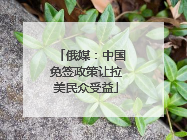 俄媒：中国免签政策让拉美民众受益