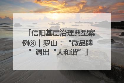 信阳基层治理典型案例⑧｜罗山：“微品牌”调出“大和谐”