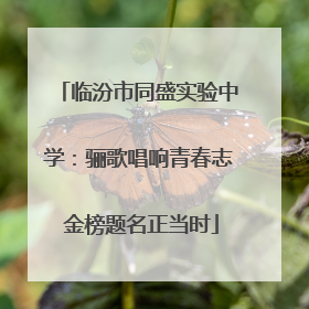 临汾市同盛实验中学：骊歌唱响青春志 金榜题名正当时