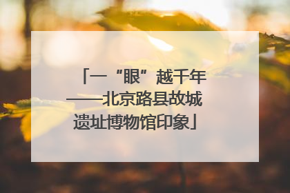 一“眼”越千年——北京路县故城遗址博物馆印象