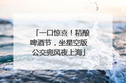 一口惊喜！精酿啤酒节，坐星空版公交兜风夜上海