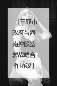 三亚市政府与海南控股签署战略合作协议