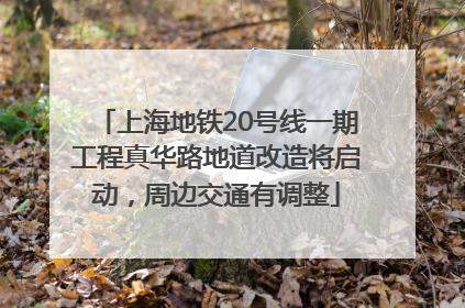 上海地铁20号线一期工程真华路地道改造将启动，周边交通有调整