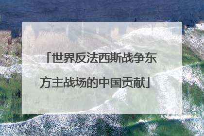 世界反法西斯战争东方主战场的中国贡献