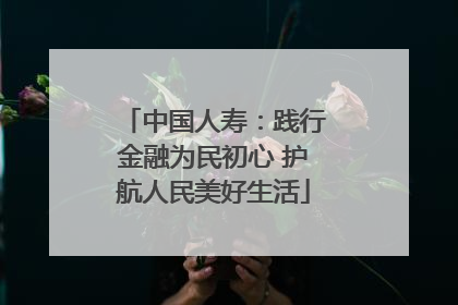 中国人寿：践行金融为民初心 护航人民美好生活