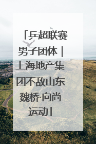 乒超联赛男子团体｜上海地产集团不敌山东魏桥·向尚运动