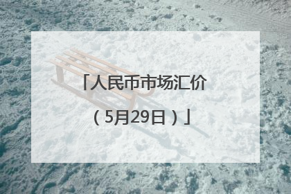 人民币市场汇价（5月29日）