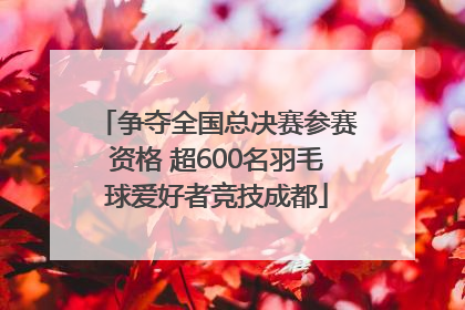 争夺全国总决赛参赛资格 超600名羽毛球爱好者竞技成都