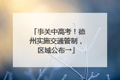 事关中高考！德州实施交通管制，区域公布→