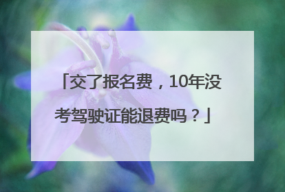 交了报名费，10年没考驾驶证能退费吗？