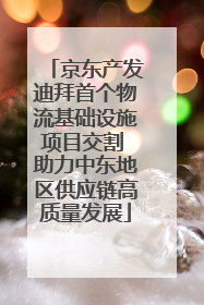 京东产发迪拜首个物流基础设施项目交割 助力中东地区供应链高质量发展