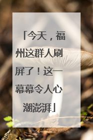 今天，福州这群人刷屏了！这一幕幕令人心潮澎湃